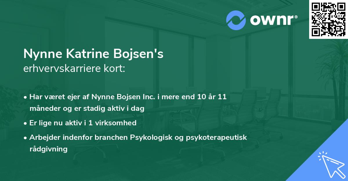 Nynne Katrine Bojsen's erhvervskarriere kort