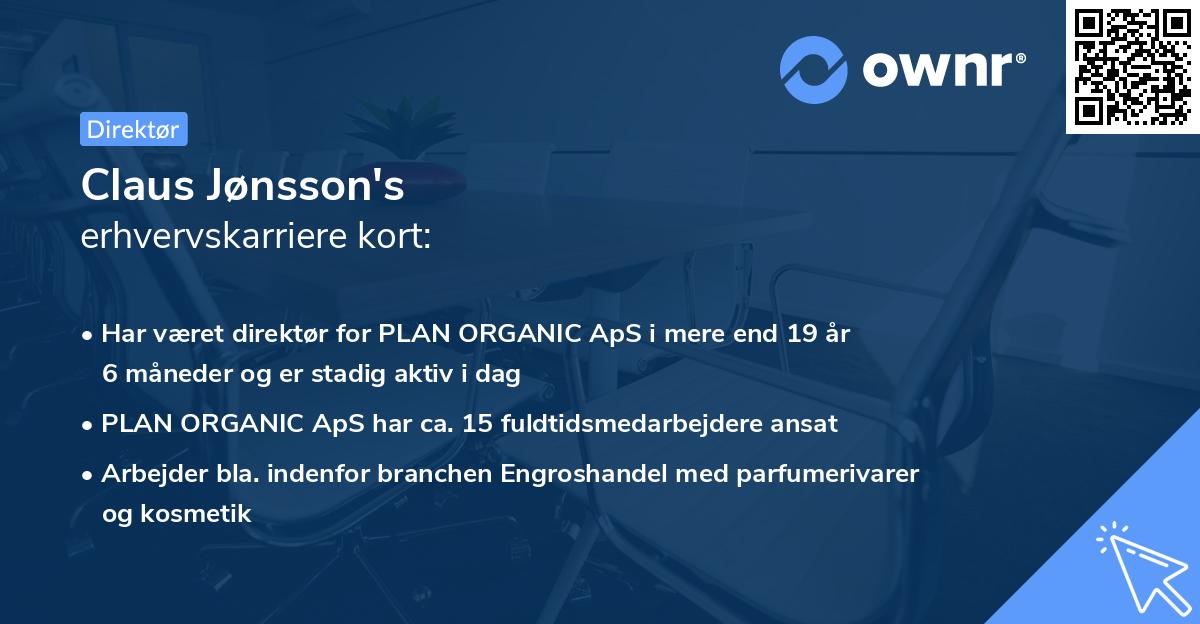 Claus Jønsson's erhvervskarriere kort