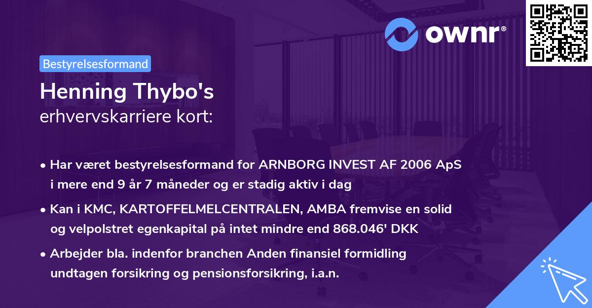 Henning Thybo's erhvervskarriere kort