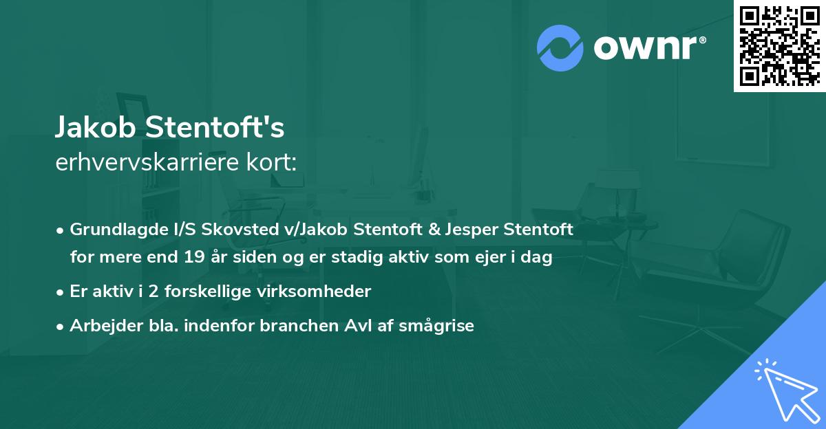 Jakob Stentoft's erhvervskarriere kort