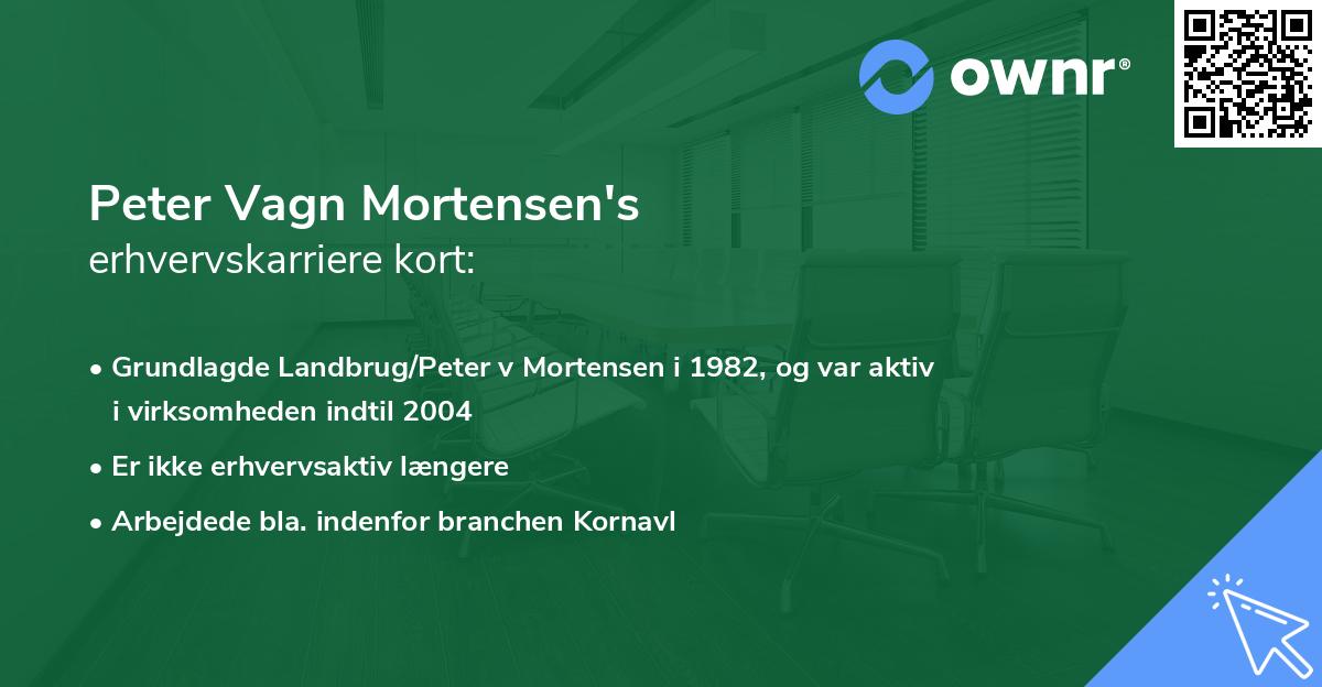 Peter Vagn Mortensen's erhvervskarriere kort