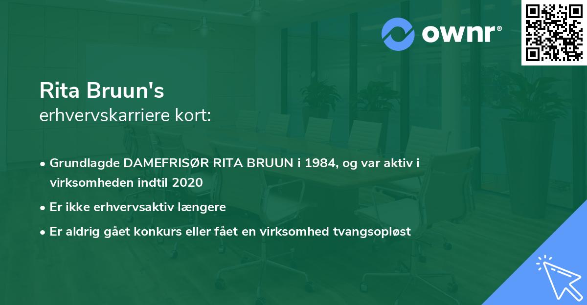 Rita Bruun's erhvervskarriere kort