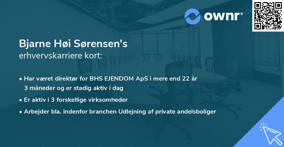 Bjarne Høi Sørensen's erhvervskarriere kort