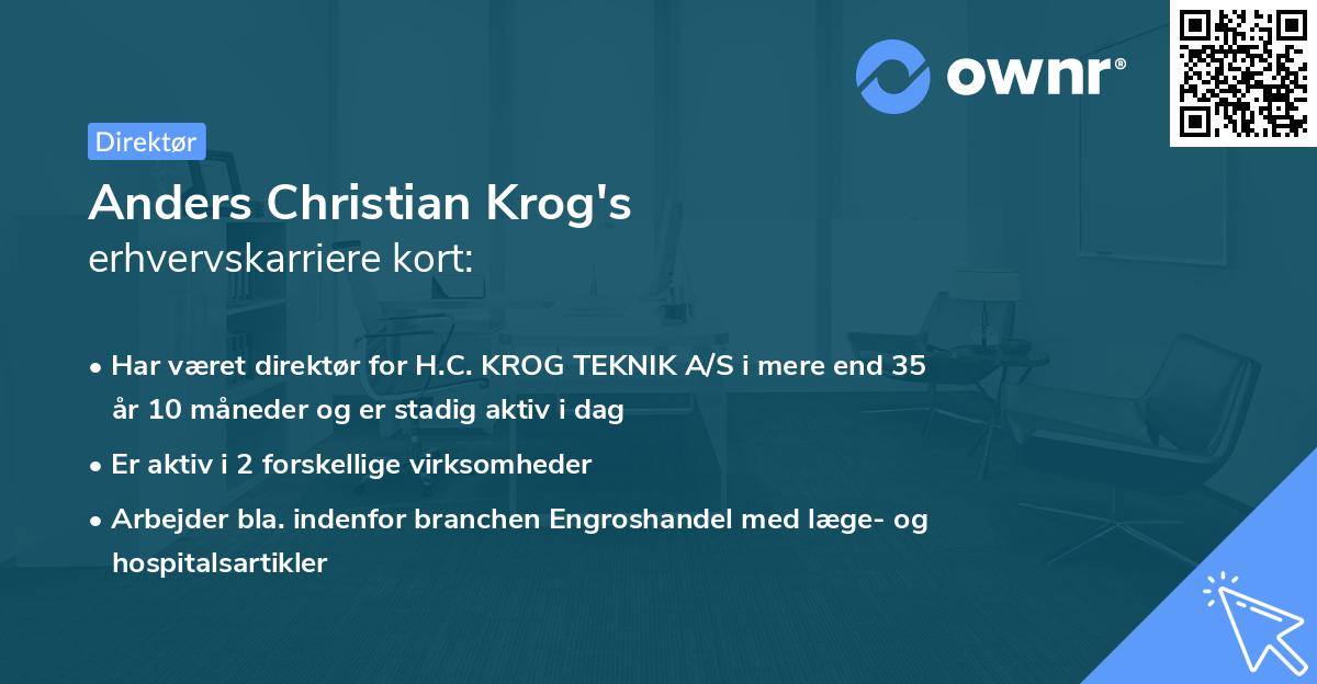 Anders Christian Krog's erhvervskarriere kort