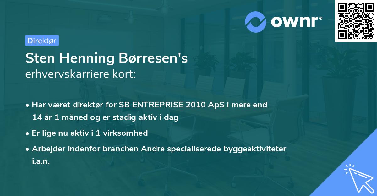 Sten Henning Børresen's erhvervskarriere kort