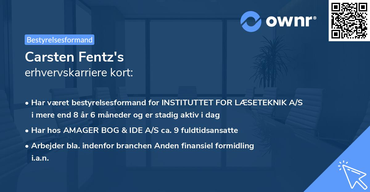 Carsten Fentz's erhvervskarriere kort