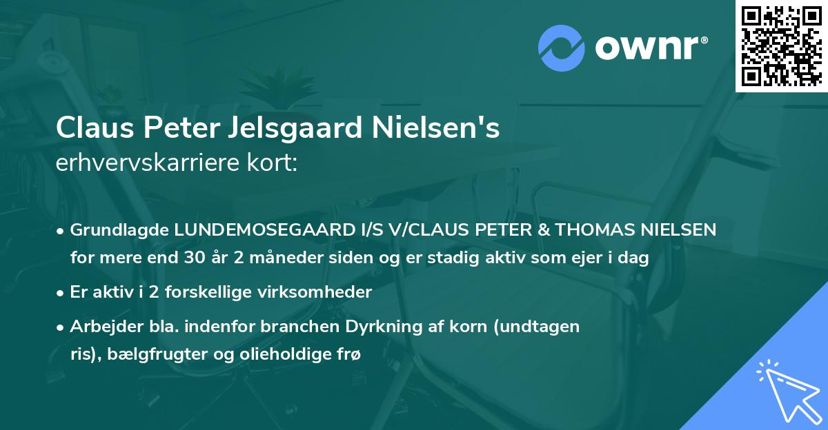 Claus Peter Jelsgaard Nielsen's erhvervskarriere kort