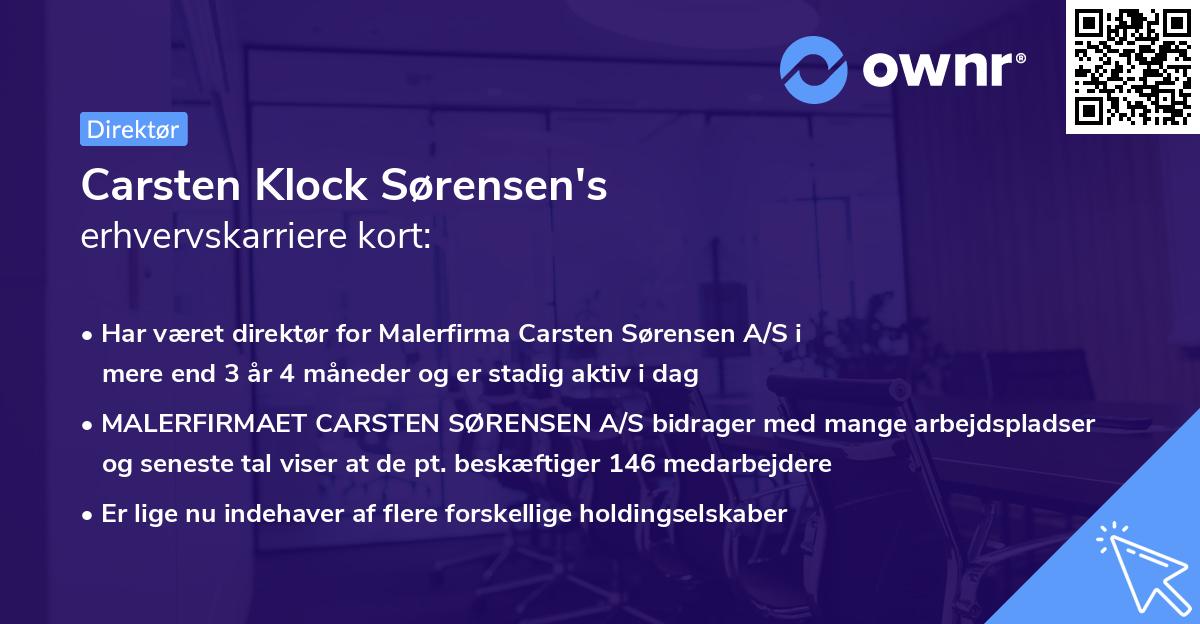 Carsten Klock Sørensen's erhvervskarriere kort