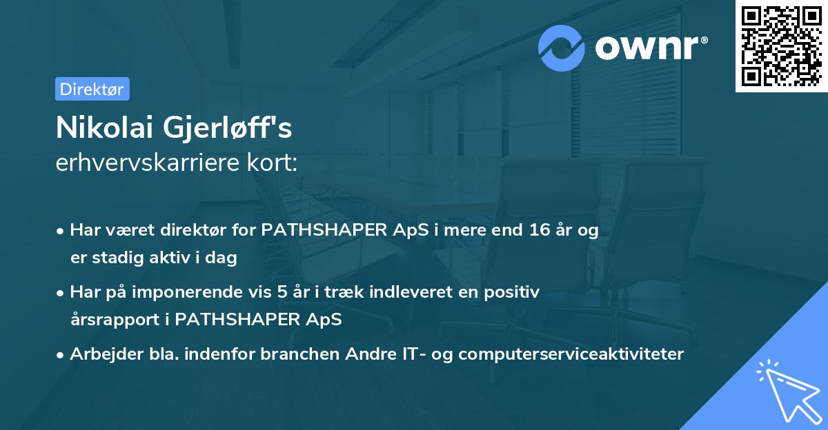 Nikolai Gjerløff's erhvervskarriere kort