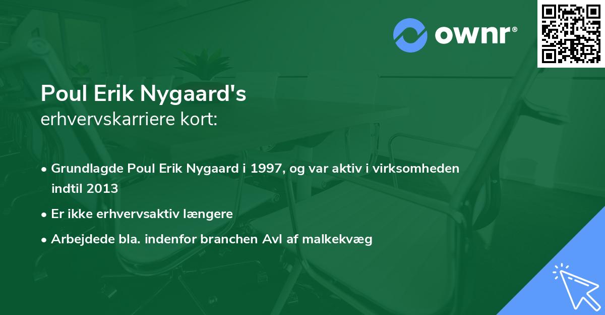 Poul Erik Nygaard's erhvervskarriere kort