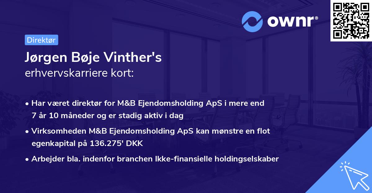 Jørgen Bøje Vinther's erhvervskarriere kort