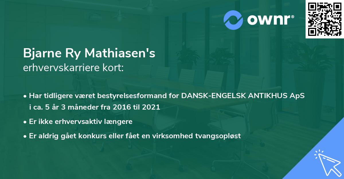 Bjarne Ry Mathiasen's erhvervskarriere kort