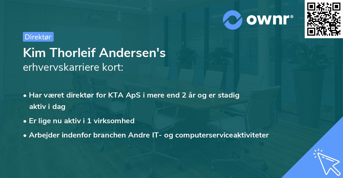 Kim Thorleif Andersen's erhvervskarriere kort