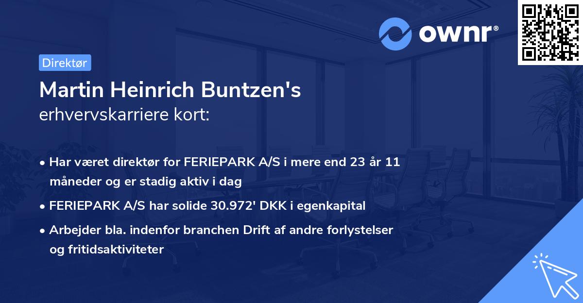 Martin Heinrich Buntzen's erhvervskarriere kort