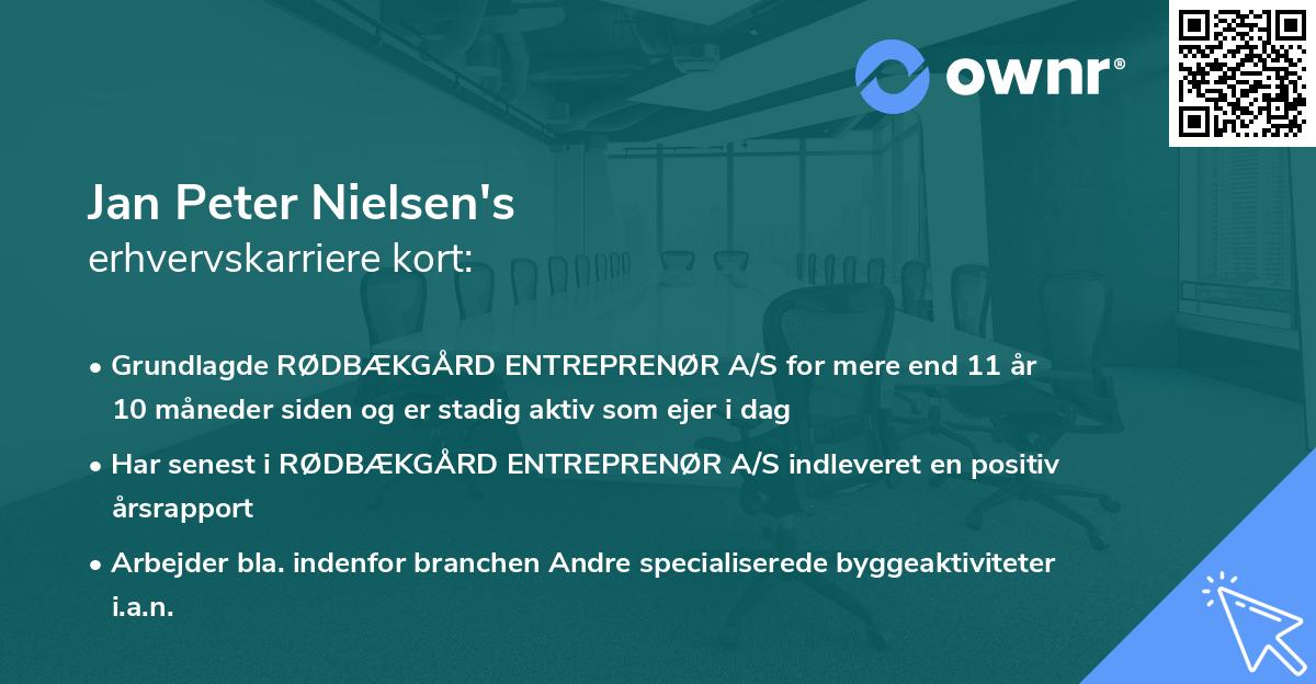 Jan Peter Nielsen's erhvervskarriere kort