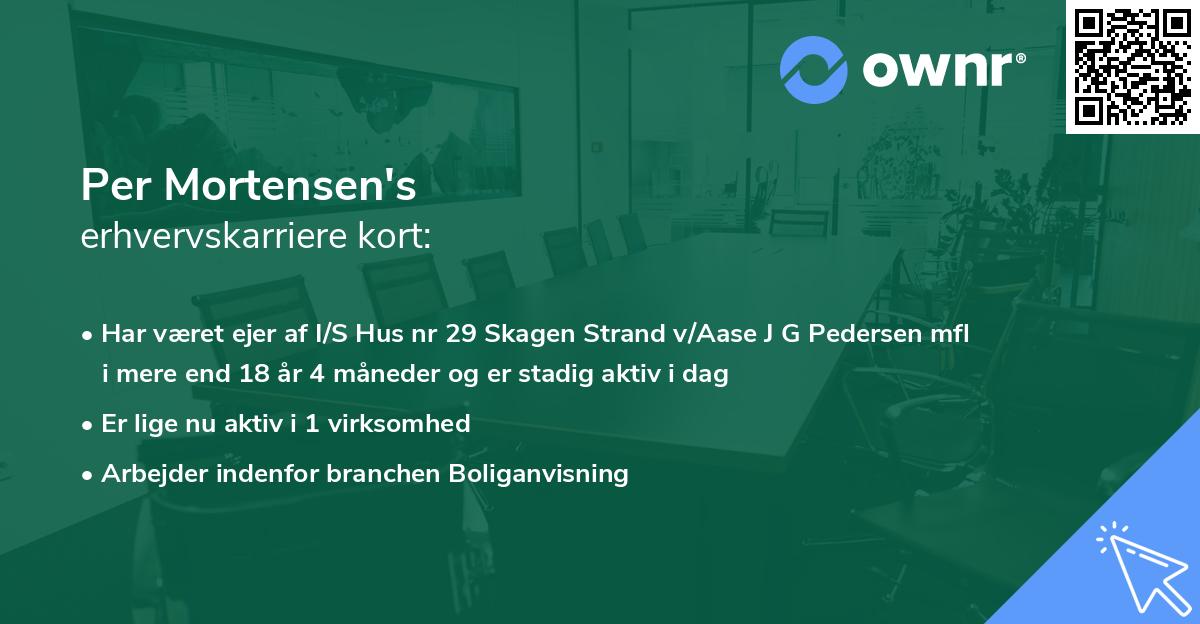 Per Mortensen's erhvervskarriere kort