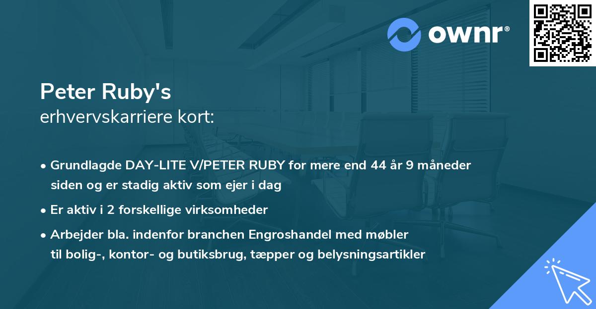 Peter Ruby's erhvervskarriere kort