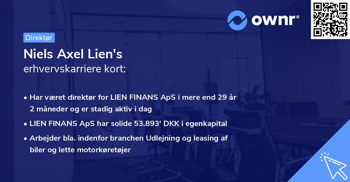 Niels Axel Lien's erhvervskarriere kort