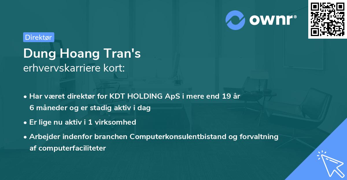 Dung Hoang Tran's erhvervskarriere kort