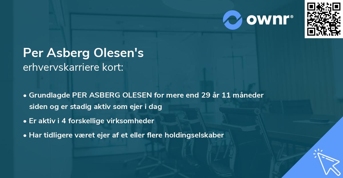 Per Asberg Olesen's erhvervskarriere kort