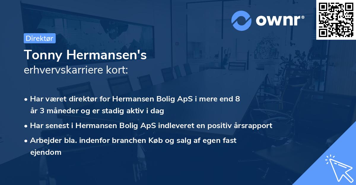 Tonny Hermansen's erhvervskarriere kort