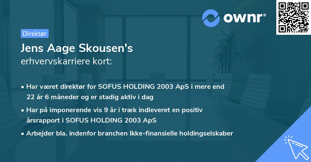 Jens Aage Skousen's erhvervskarriere kort