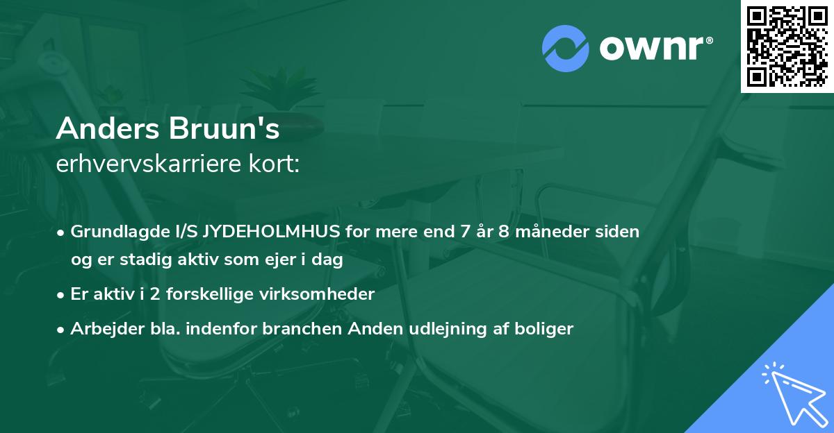 Anders Bruun's erhvervskarriere kort