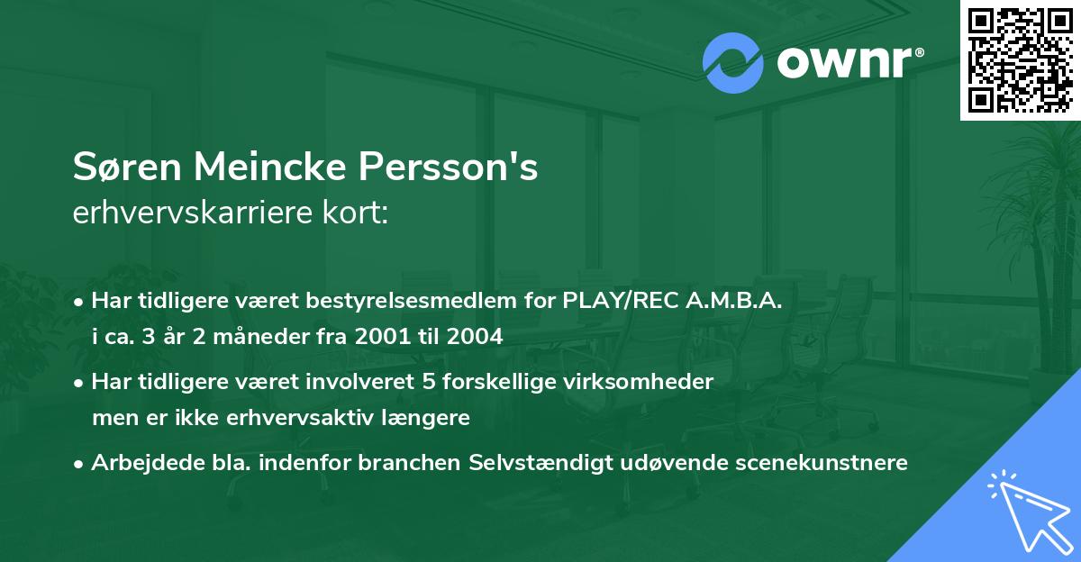 Søren Meincke Persson's erhvervskarriere kort