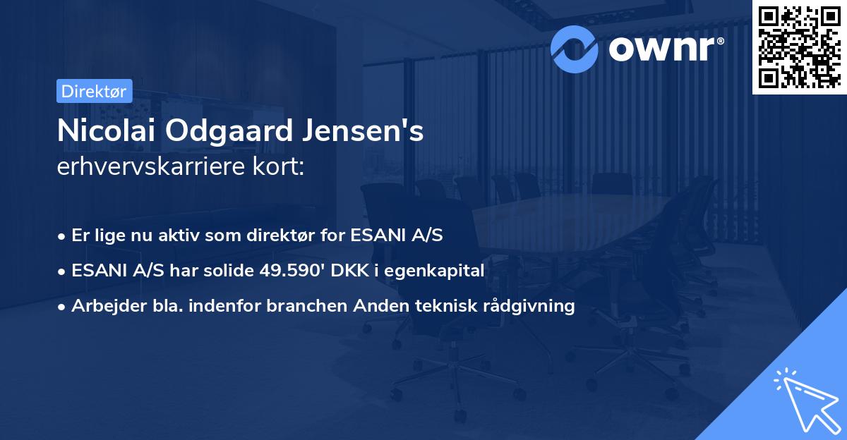 Nicolai Odgaard Jensen's erhvervskarriere kort