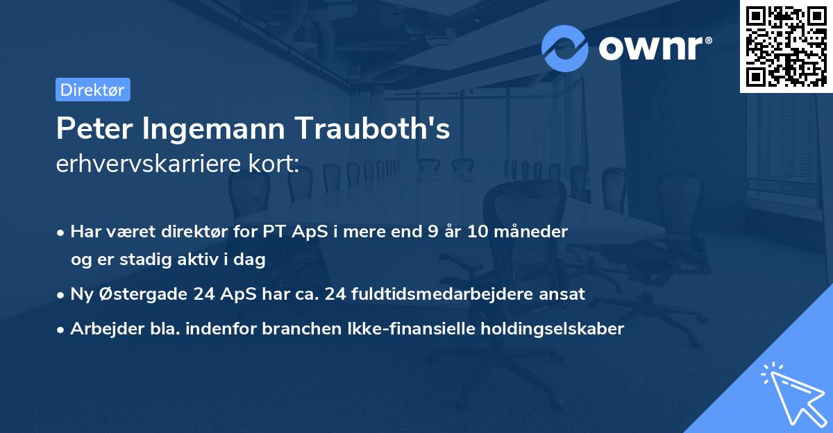 Peter Ingemann Trauboth's erhvervskarriere kort
