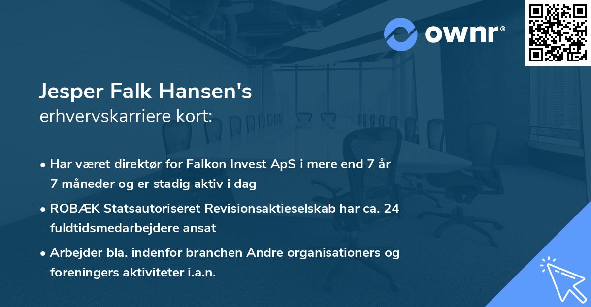 Jesper Falk Hansen's erhvervskarriere kort