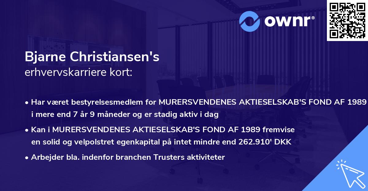 Bjarne Christiansen's erhvervskarriere kort