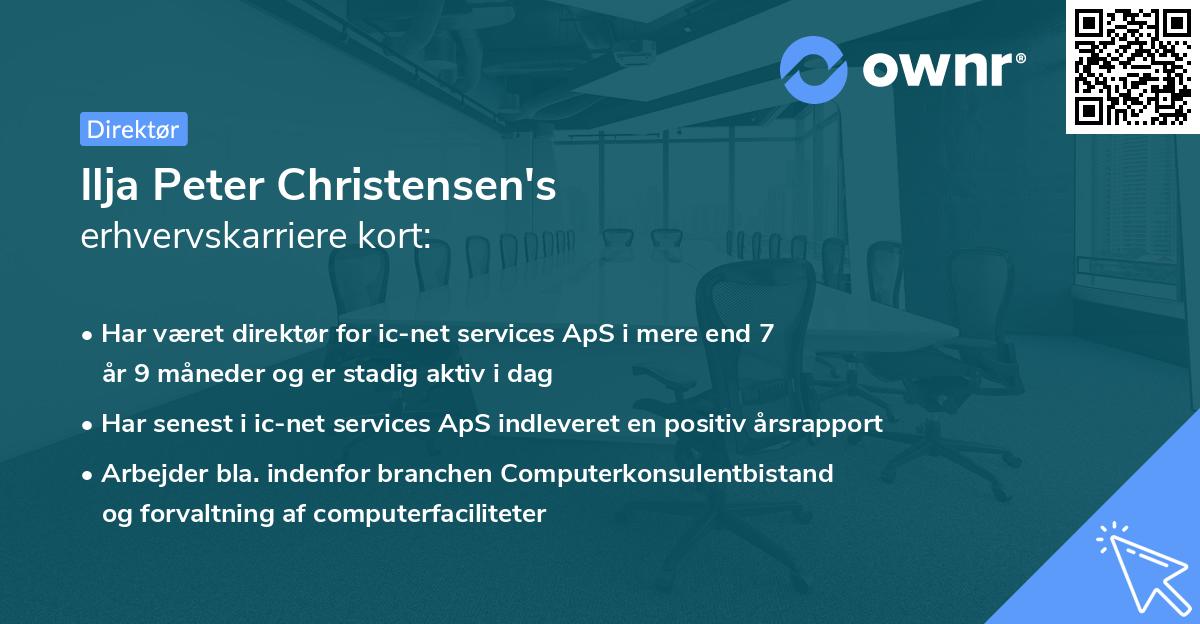 Ilja Peter Christensen's erhvervskarriere kort