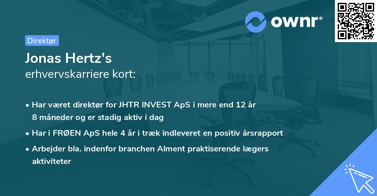 Jonas Hertz's erhvervskarriere kort