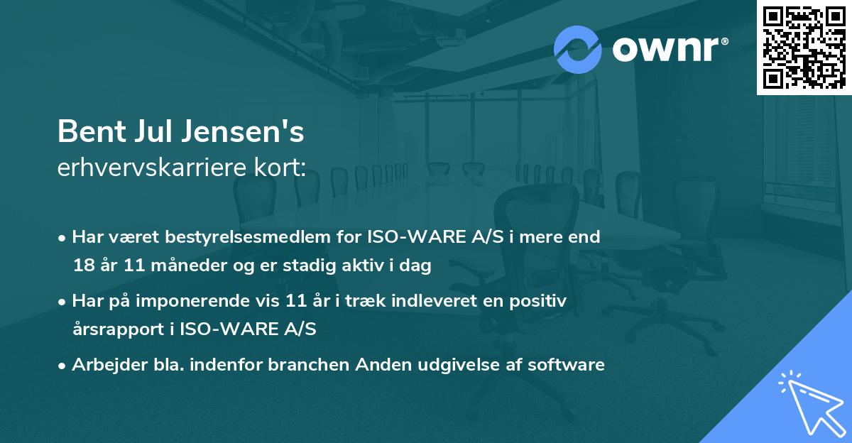 Bent Jul Jensen's erhvervskarriere kort