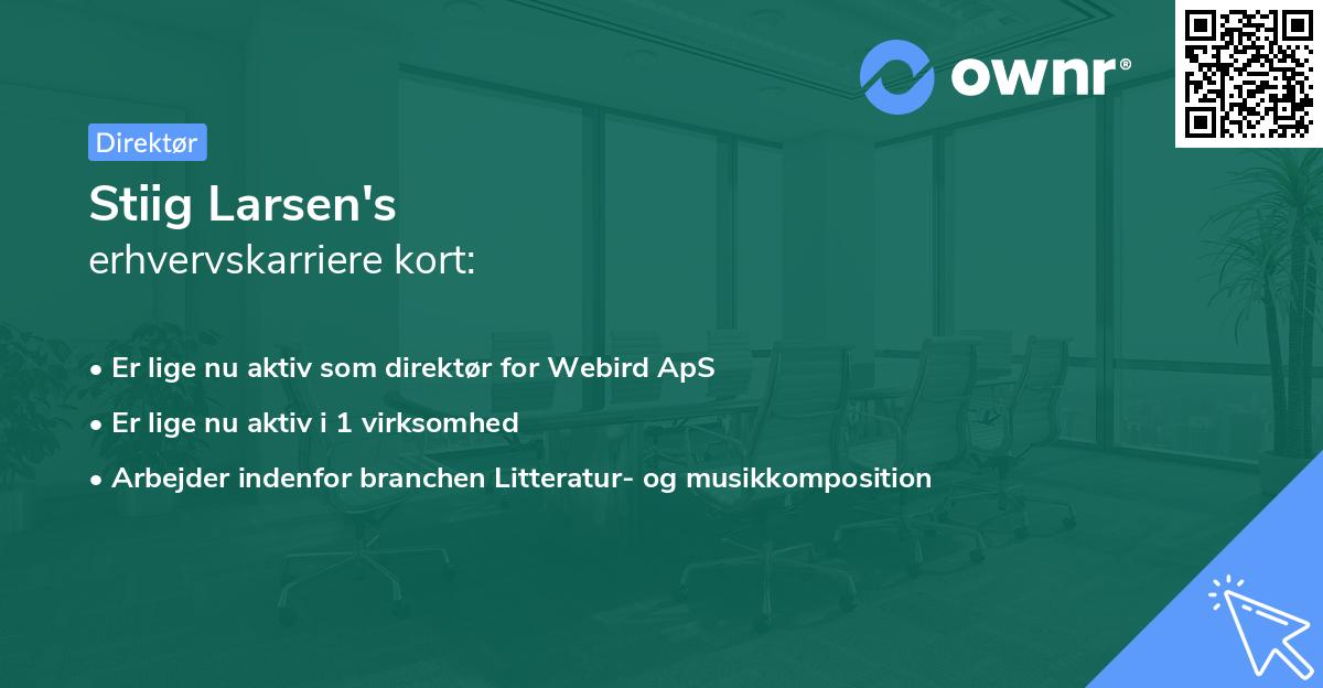 Stiig Larsen's erhvervskarriere kort