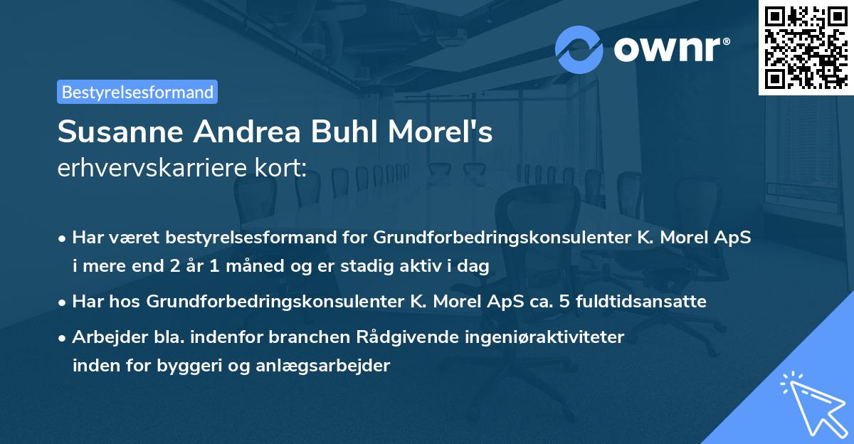 Susanne Andrea Buhl Morel's erhvervskarriere kort