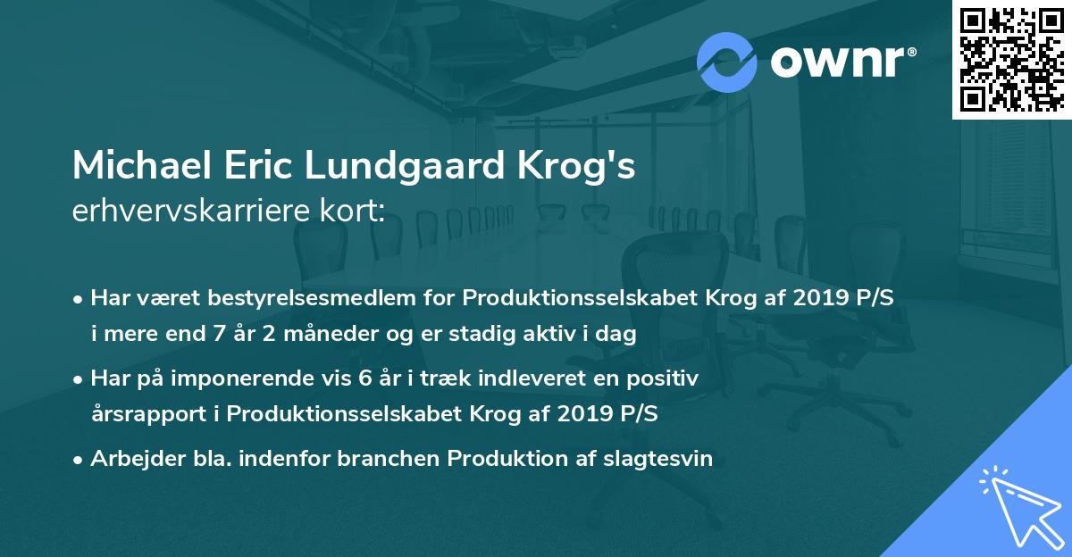 Michael Eric Lundgaard Krog's erhvervskarriere kort