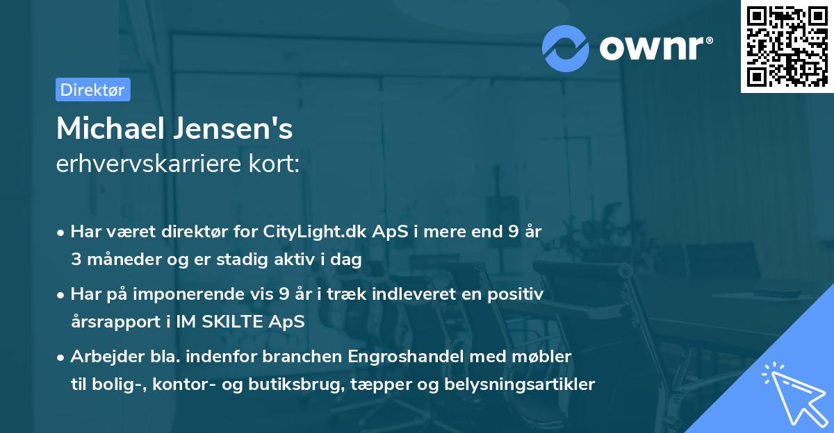 Michael Jensen's erhvervskarriere kort