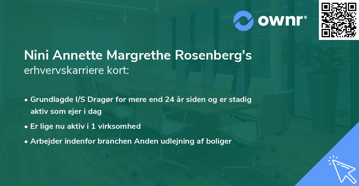 Nini Annette Margrethe Rosenberg's erhvervskarriere kort