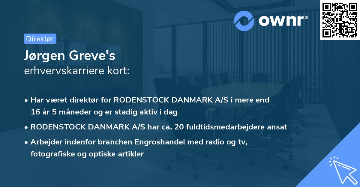 Jørgen Greve's erhvervskarriere kort