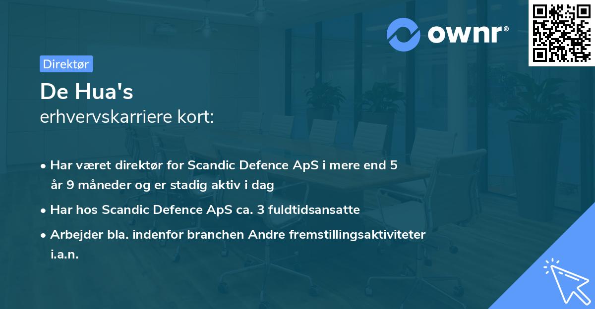 De Hua's erhvervskarriere kort