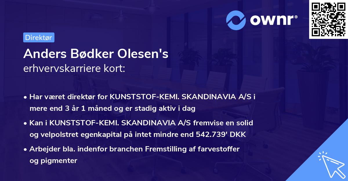 Anders Bødker Olesen's erhvervskarriere kort