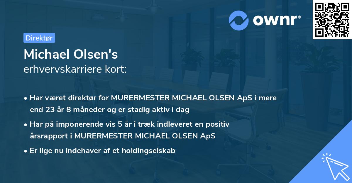 Michael Olsen's erhvervskarriere kort