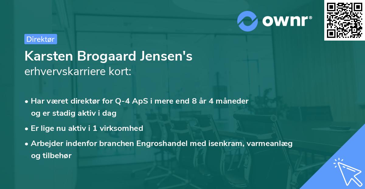 Karsten Brogaard Jensen's erhvervskarriere kort