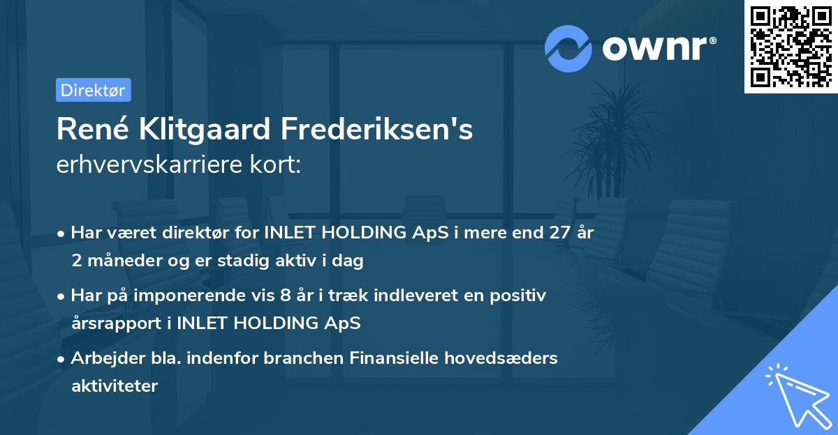 René Klitgaard Frederiksen's erhvervskarriere kort