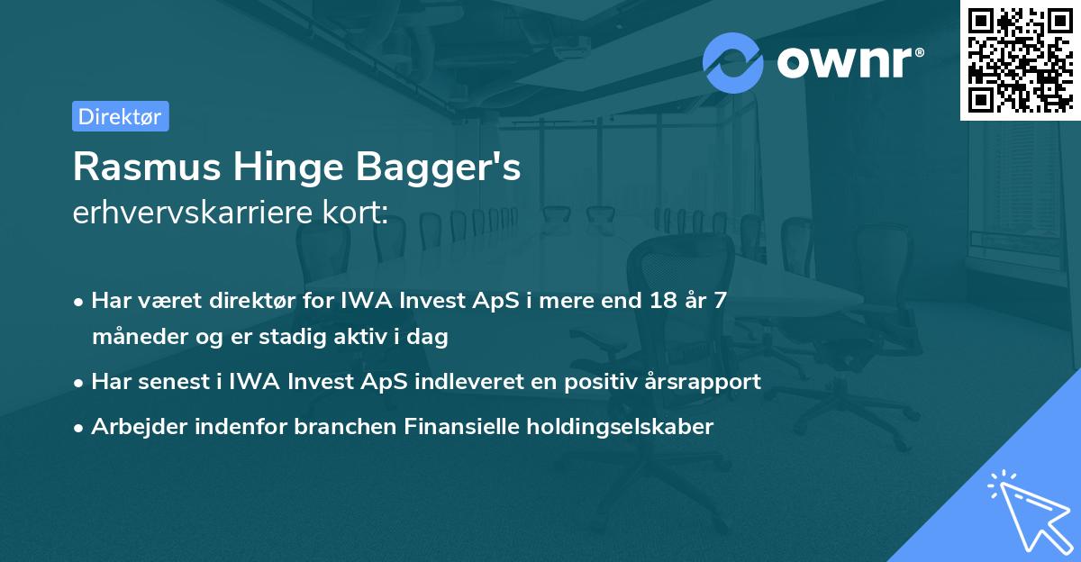 Rasmus Hinge Bagger's erhvervskarriere kort