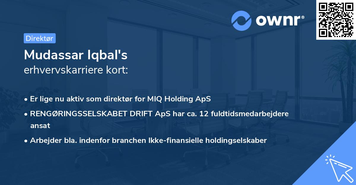 Mudassar Iqbal's erhvervskarriere kort
