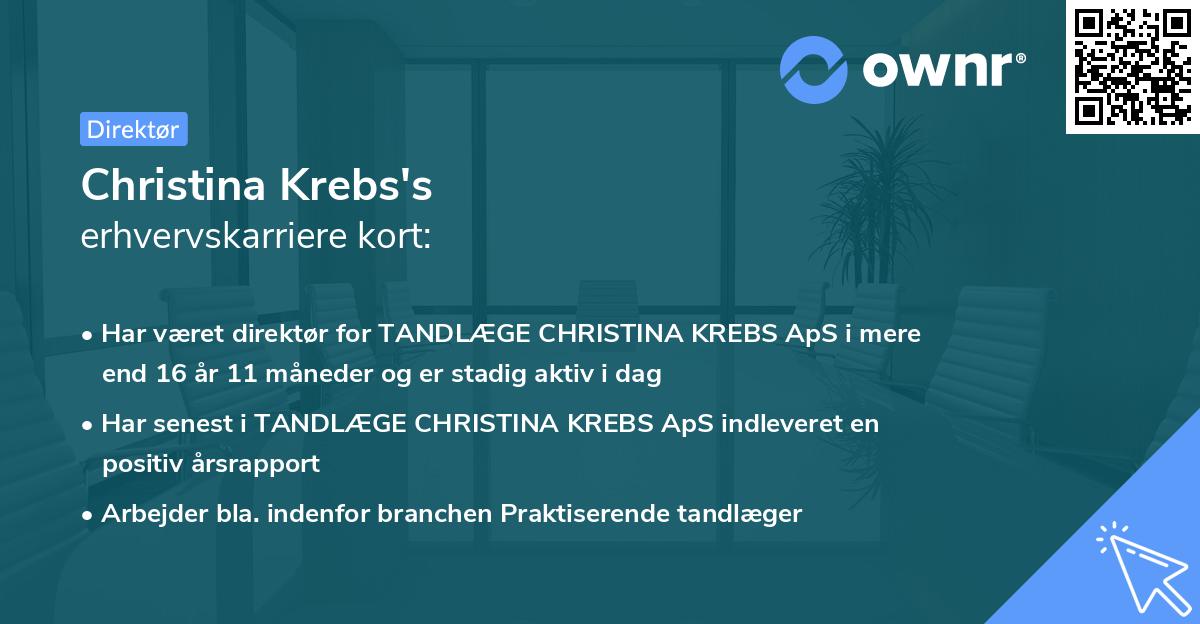 Christina Krebs's erhvervskarriere kort