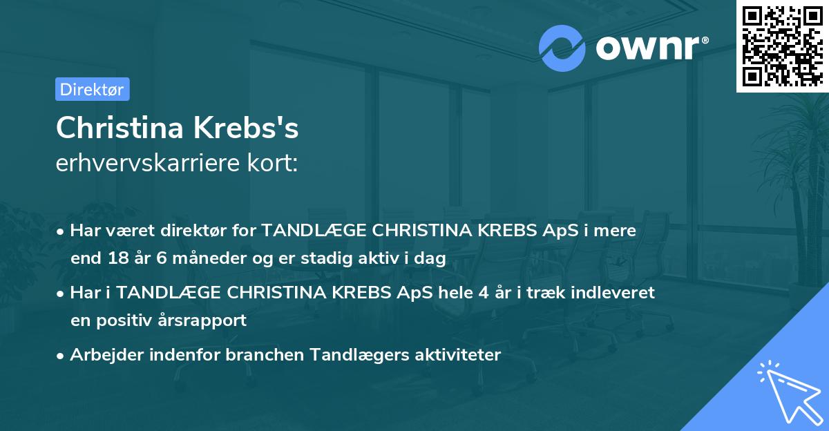 Christina Krebs's erhvervskarriere kort
